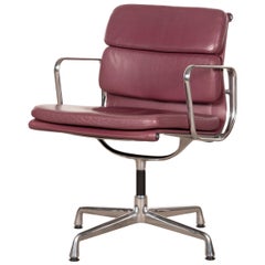Charles & Ray Eames EA208 Soft Pad Chair in Aubergine / Purple leather by Vitra