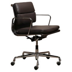 Vintage Charles & Ray Eames EA217 Office Chair in Chocolate Brown Leather, Vitra