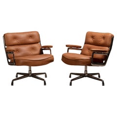 Vintage Charles & Ray Eames ES105 Lobby Chairs in Cognac Leather by Vitra