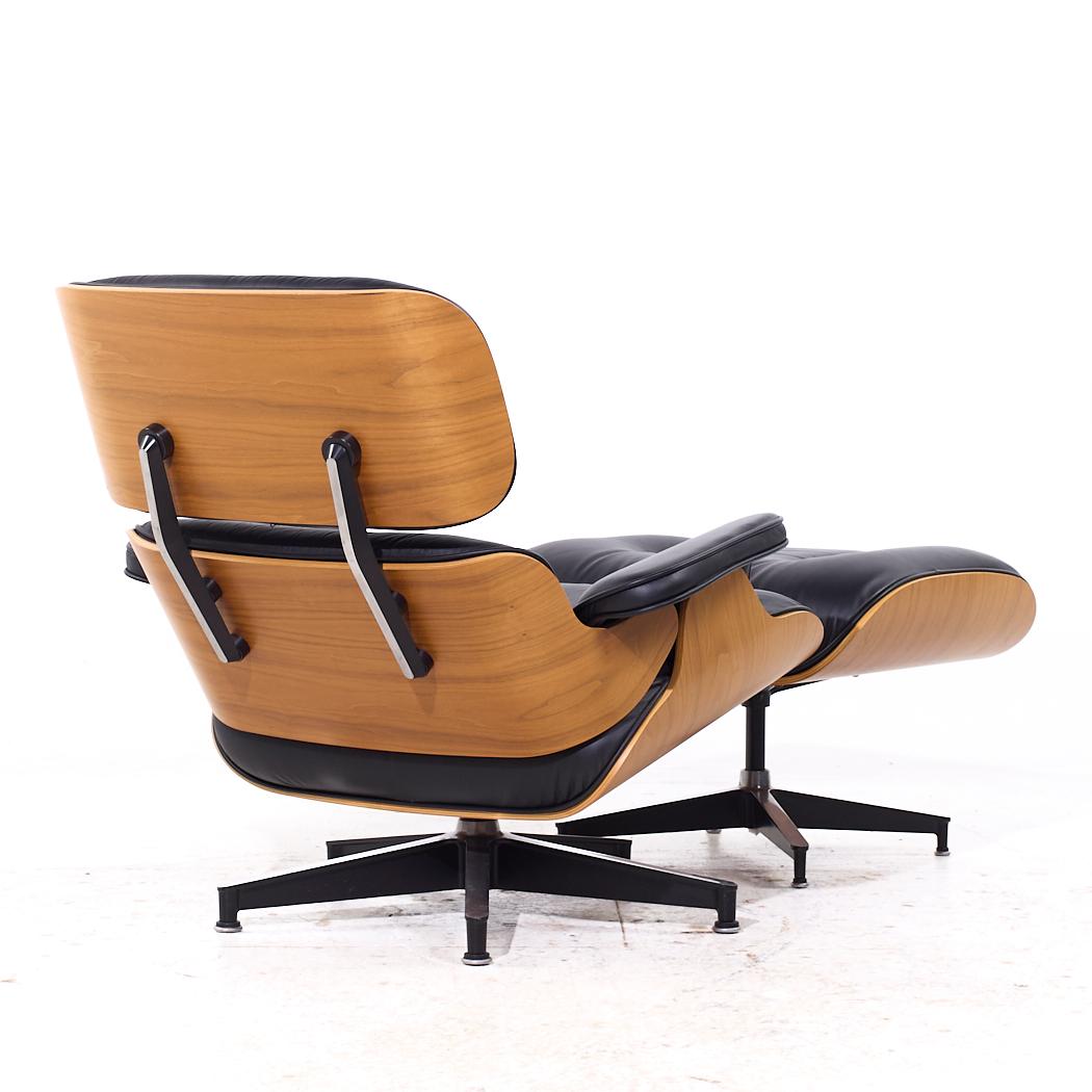 Upholstery Charles & Ray Eames for Herman Miller Mid Century Walnut Eames Chair and Ottoman For Sale