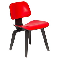 Charles & Ray Eames for Herman Miller Red & Black Dcw Dining Chair, 2004