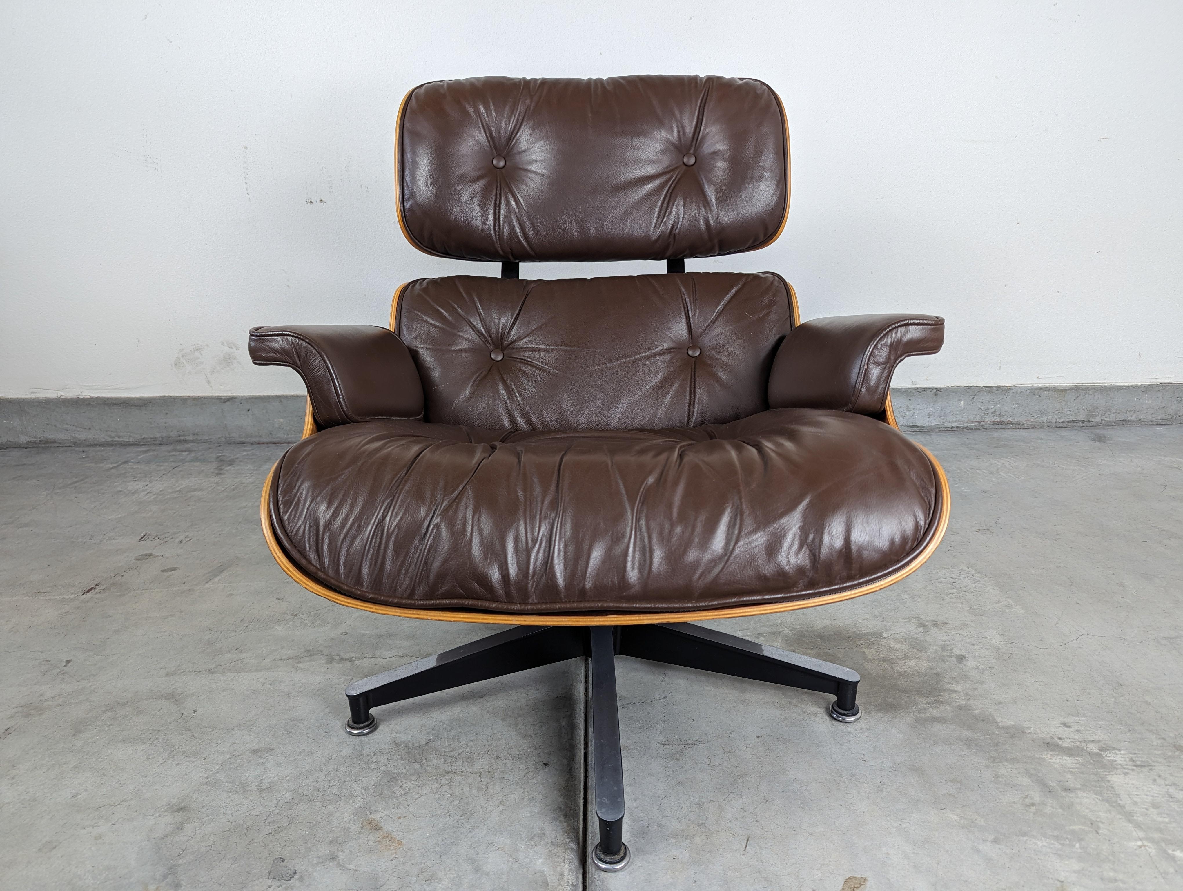 Chaise longue Charles & Ray Eames pour Herman Miller en bois de rose et cuir, vers 1970 en vente 9
