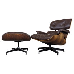 Vintage Charles & Ray Eames for Herman Miller Rosewood & Leather Lounge Chair, c1970s