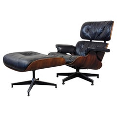 Charles 
Ray Eames for Herman Miller Rosewood 
Leather Lounge Chair, c1970s