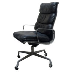 Retro Charles & Ray Eames for Herman Miller Soft Pad Aluminum Leather Desk Chair, 1990