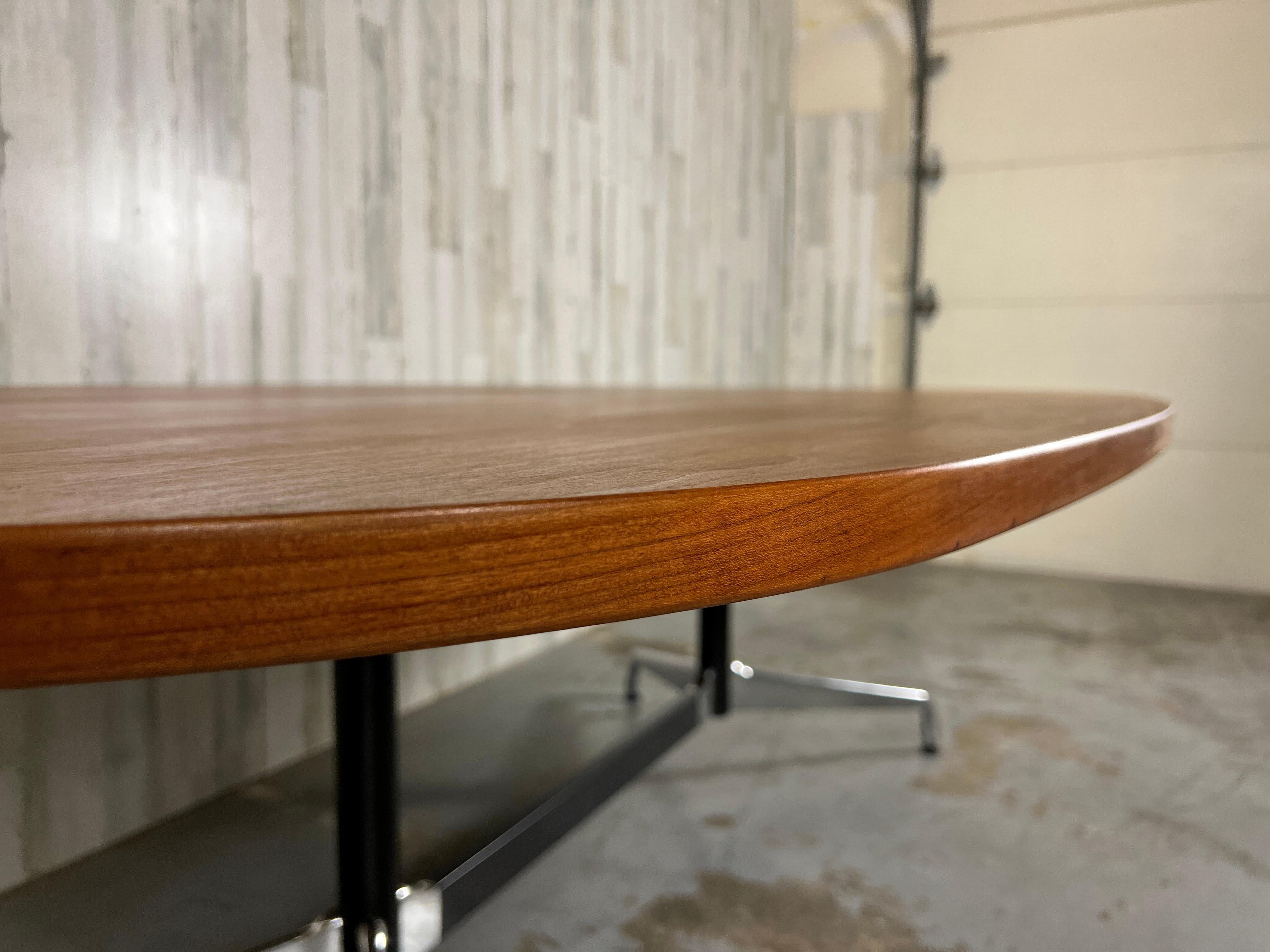 Aluminum Charles & Ray Eames for Herman Miller Walnut Conference Dining Table