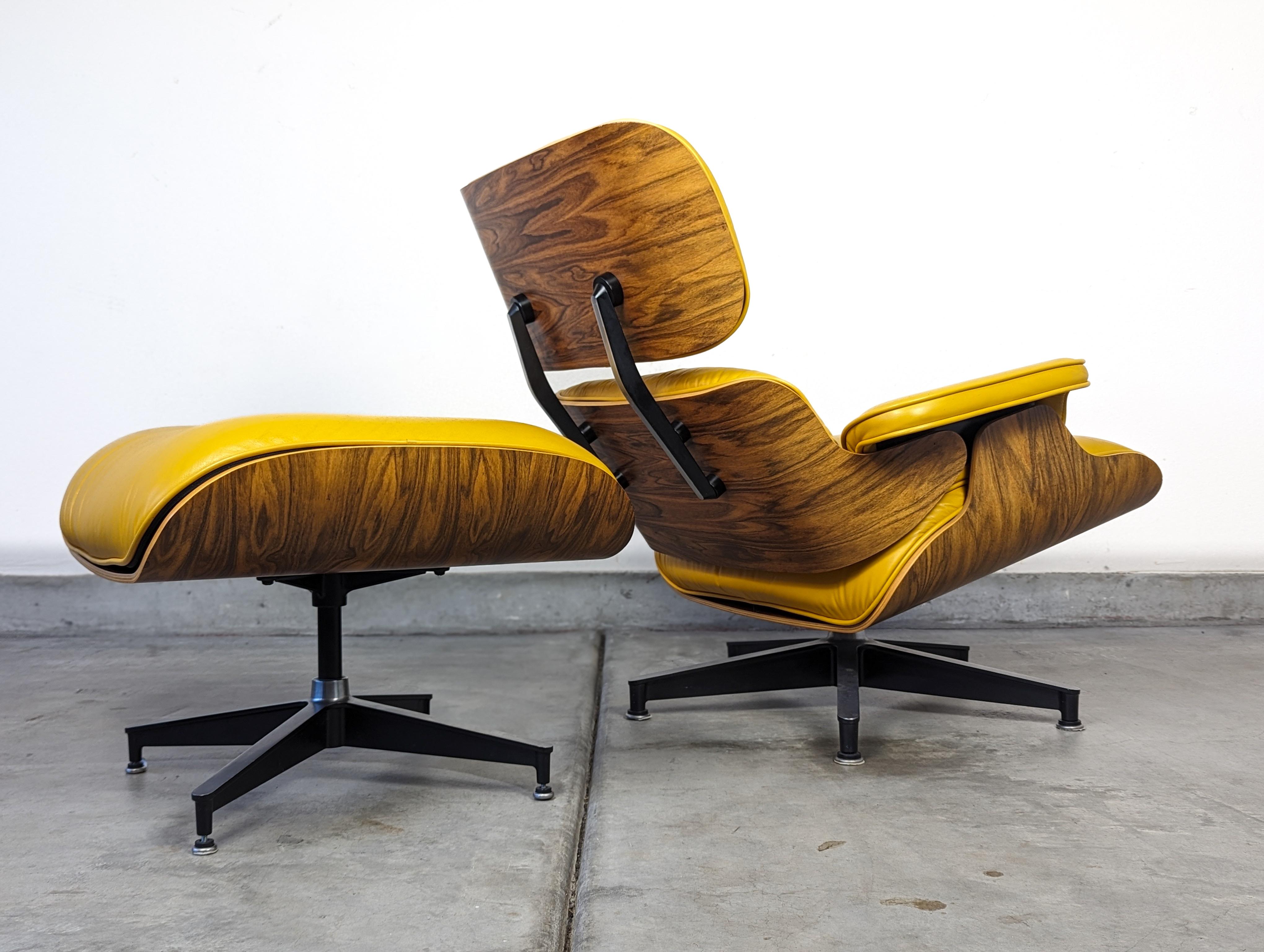 Charles & Ray Eames for Herman Miller Yellow Leather Lounge Chair, 2008 7