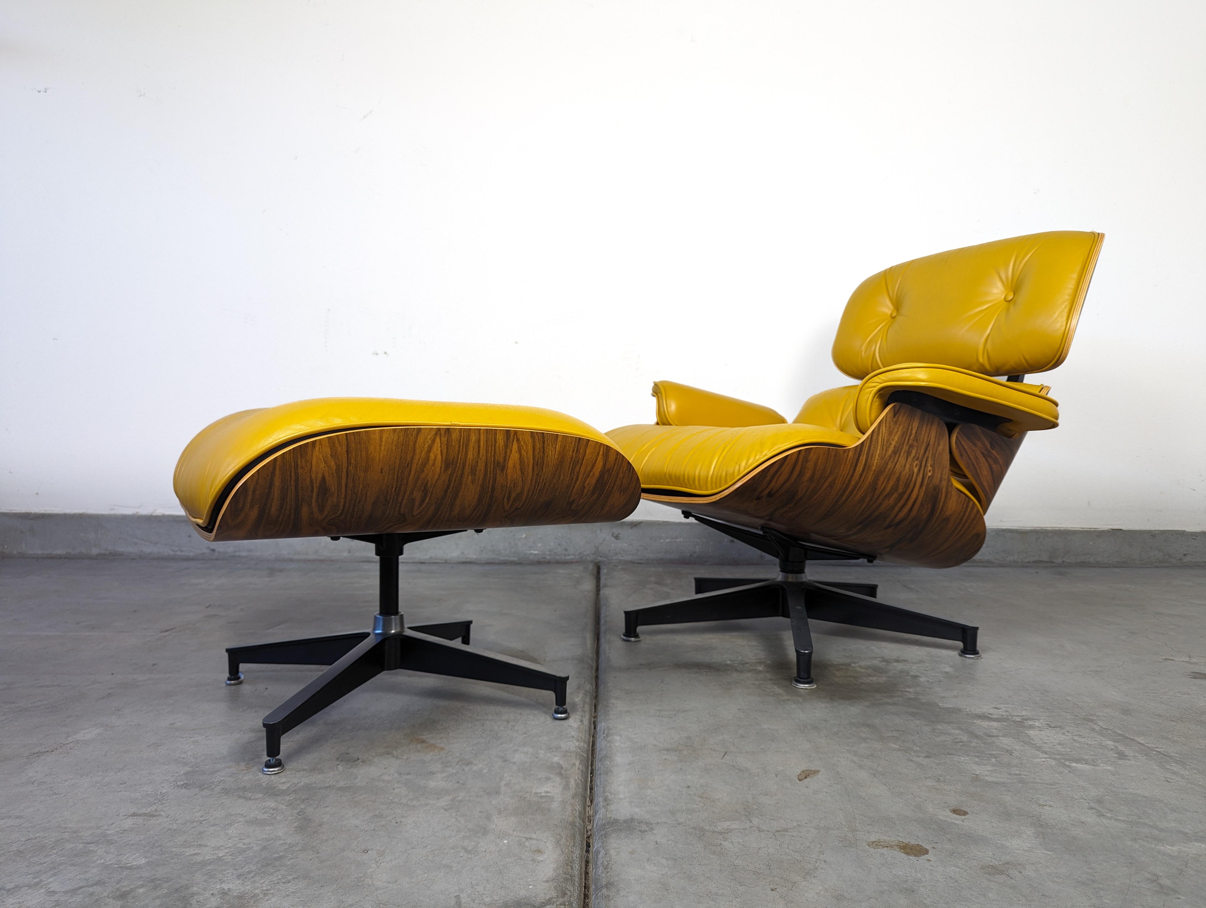Charles & Ray Eames for Herman Miller Yellow Leather Lounge Chair, 2008 8