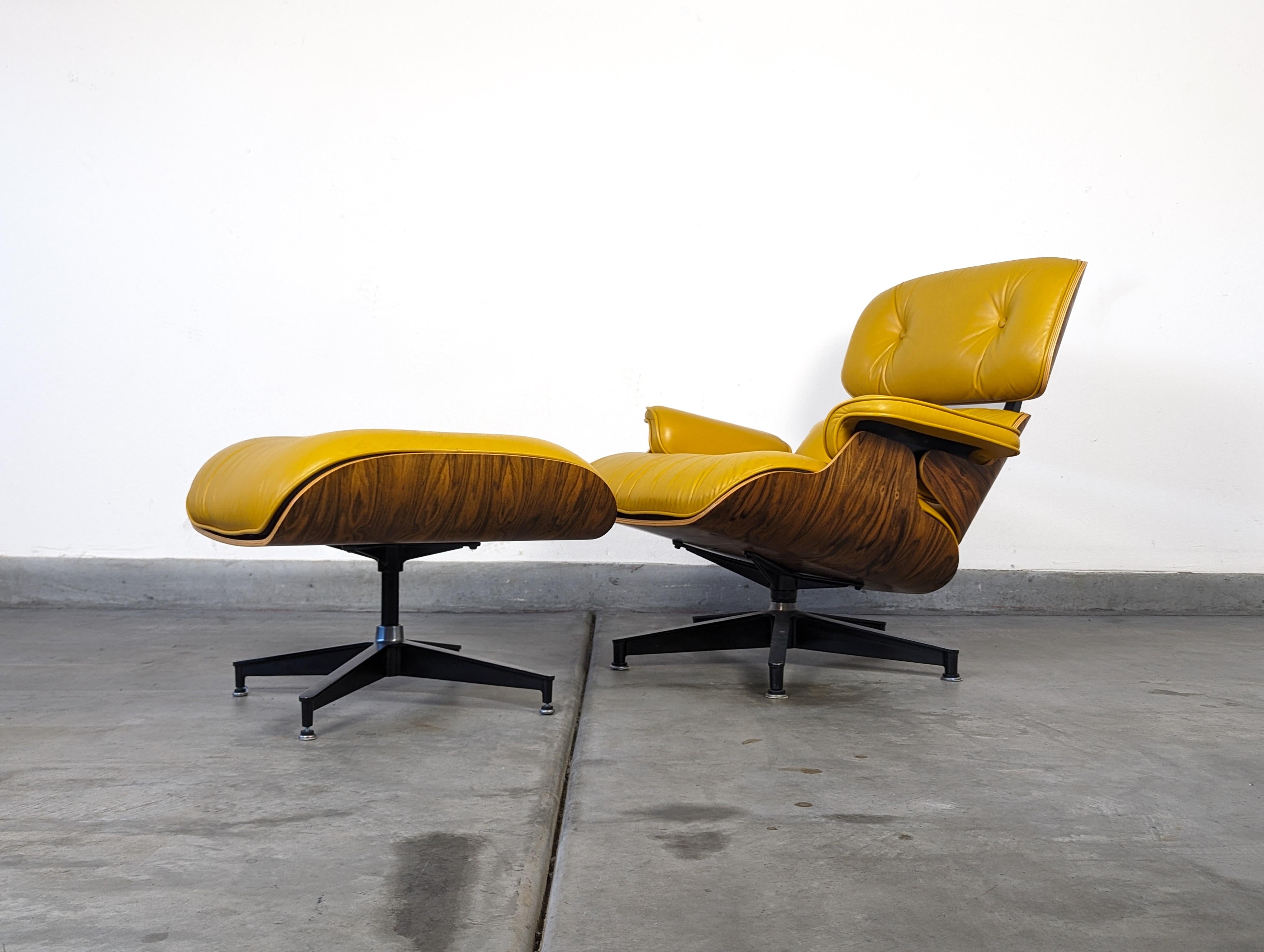 Contemporary Charles & Ray Eames for Herman Miller Yellow Leather Lounge Chair, 2008