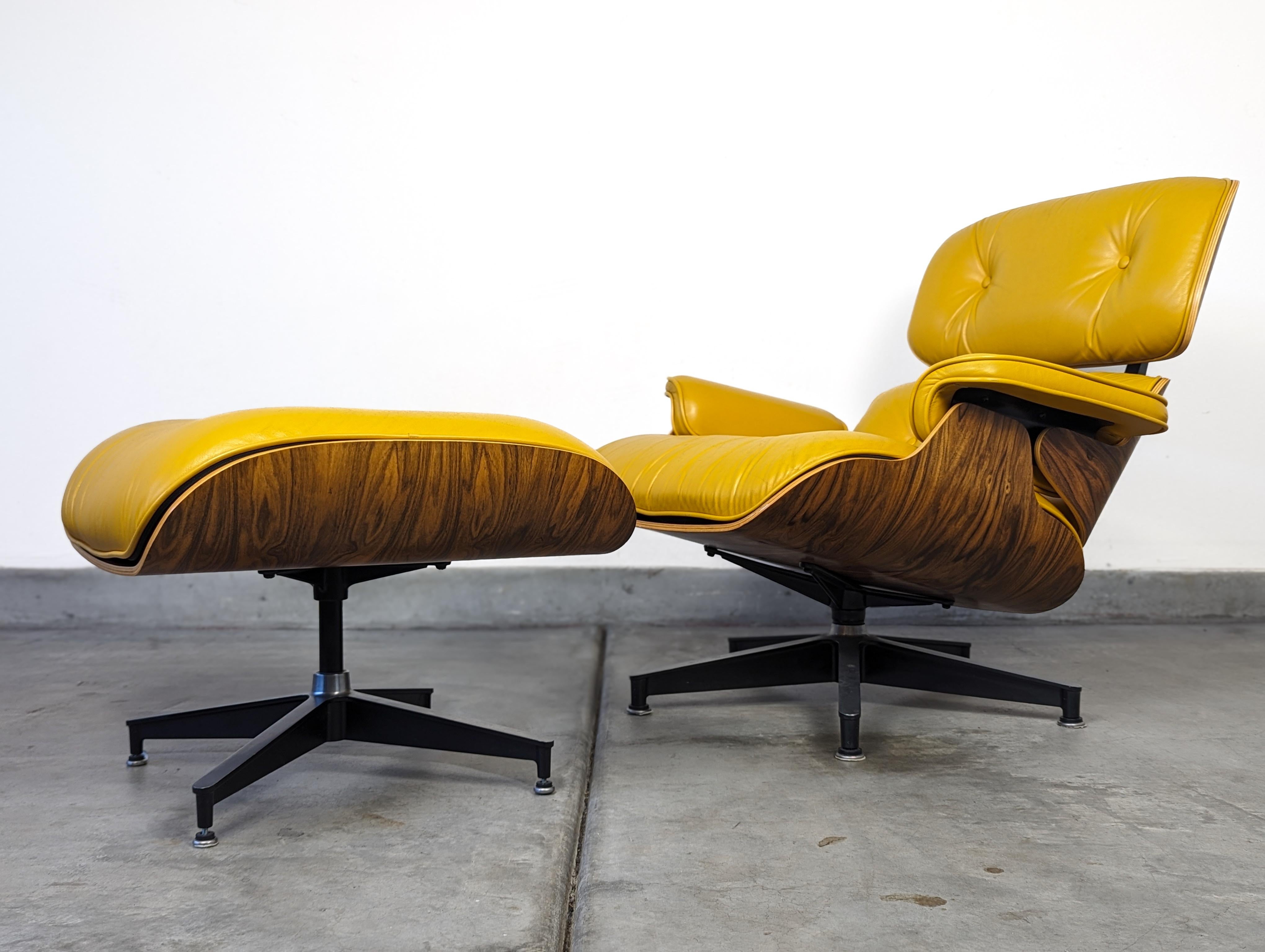 Charles & Ray Eames for Herman Miller Yellow Leather Lounge Chair, 2008 1
