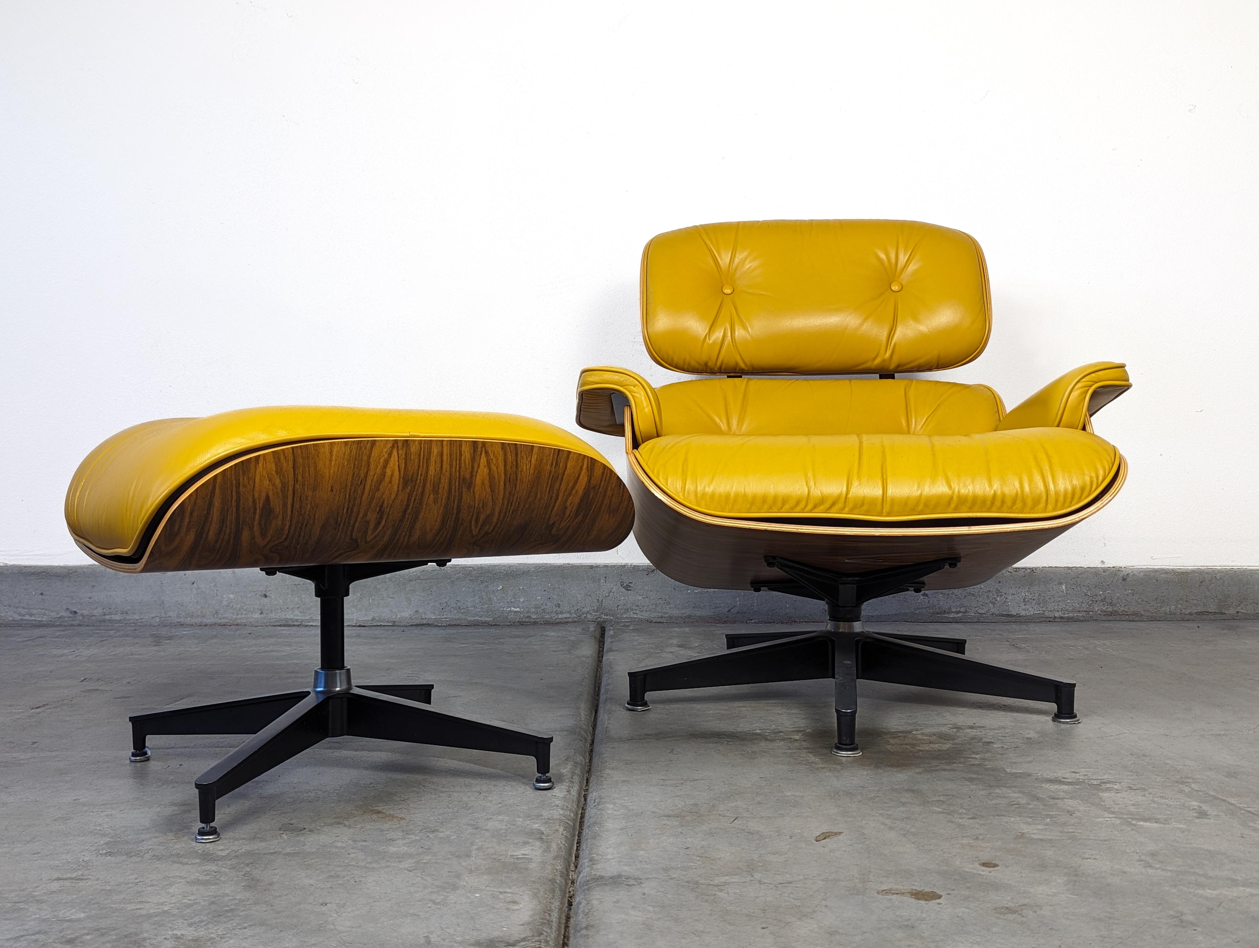 Charles & Ray Eames for Herman Miller Yellow Leather Lounge Chair, 2008 2