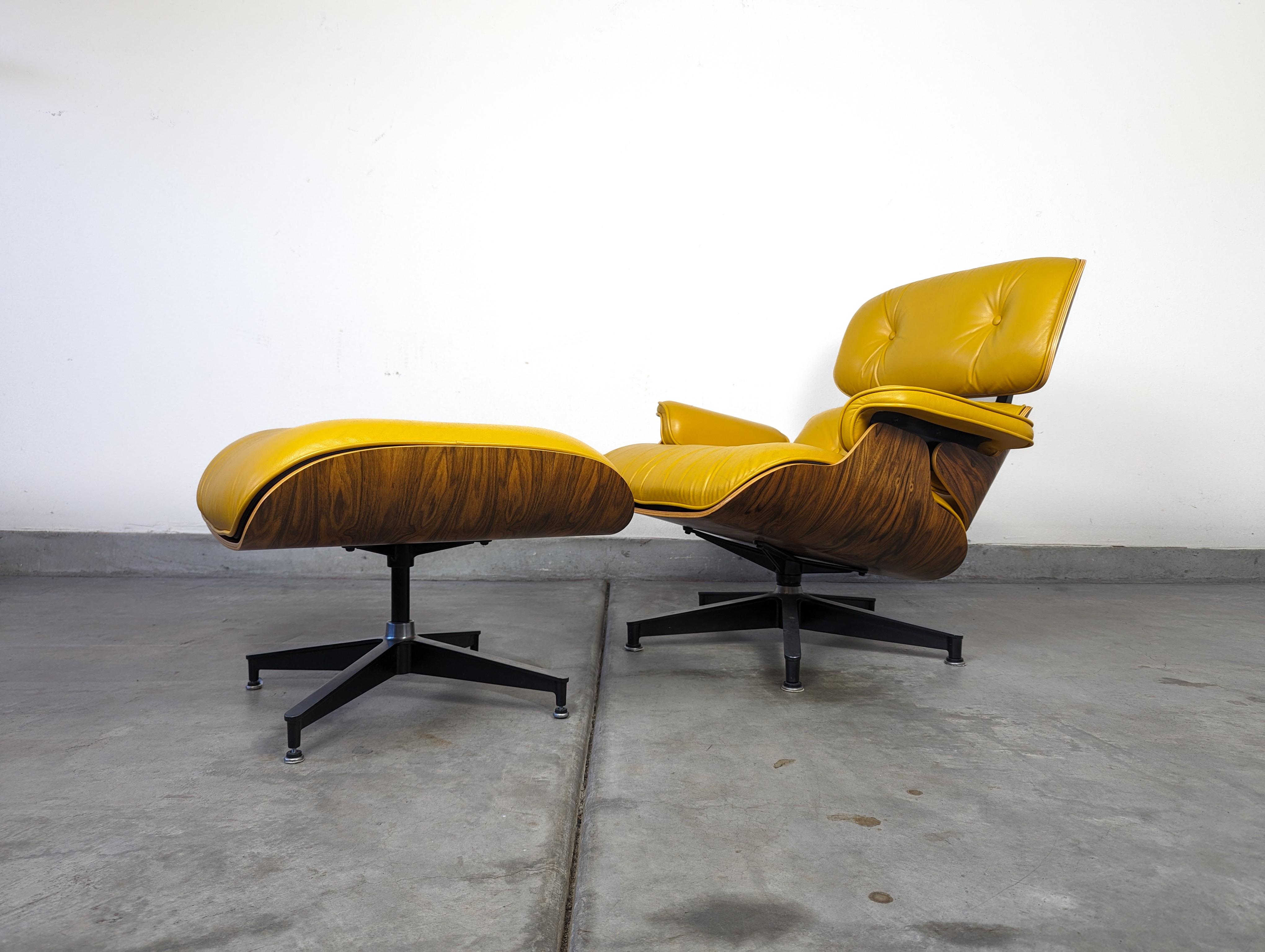 Charles & Ray Eames for Herman Miller Yellow Leather Lounge Chair, 2008 3