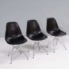 Charles & Ray Eames for Vitra Black DSR Dining Chairs, Set of 3