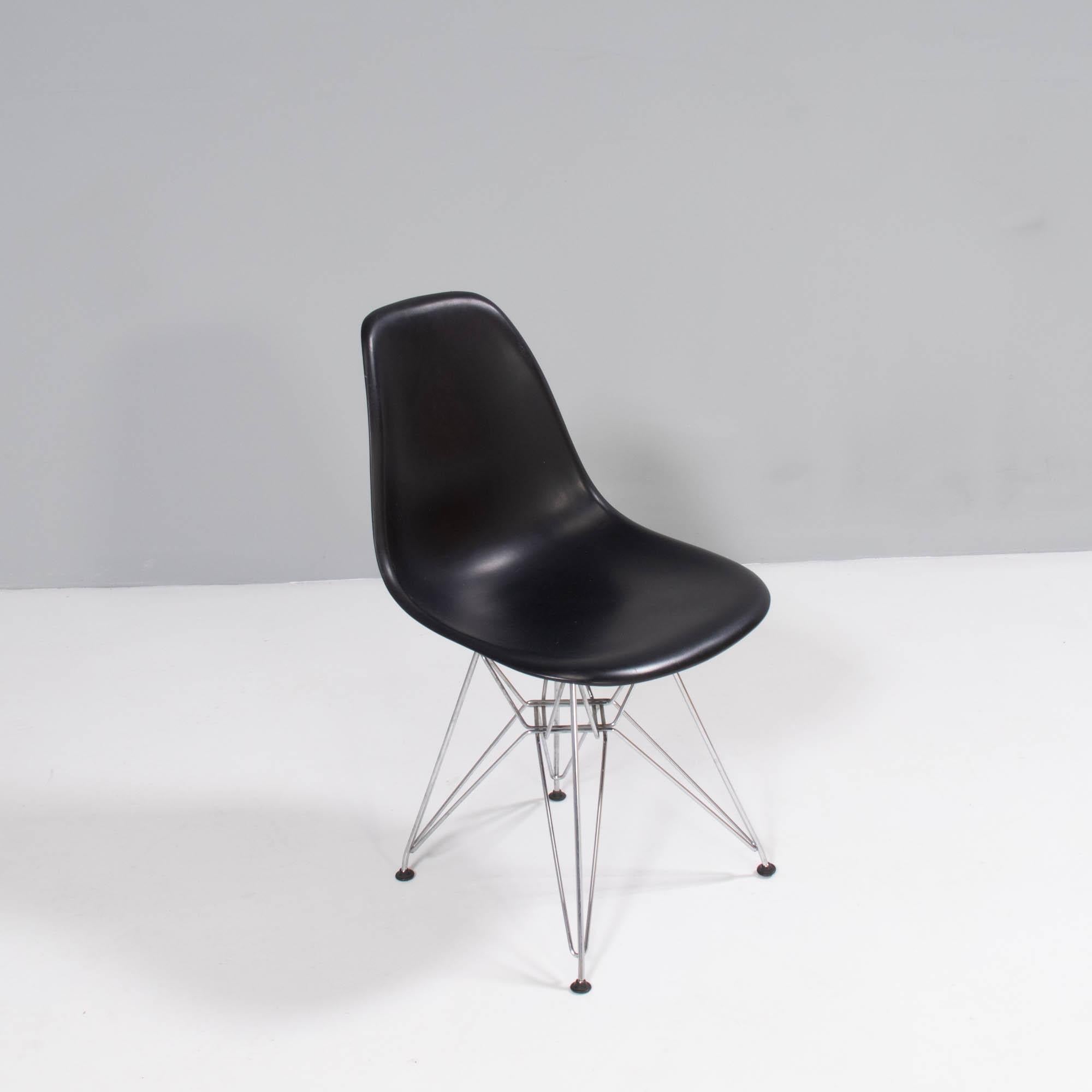 European Charles & Ray Eames for Vitra Black DSR Dining Chairs, Set of 3