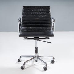 Charles & Ray Eames for Vitra Black Leather Alu EA 117 Aluminium Office Chair
