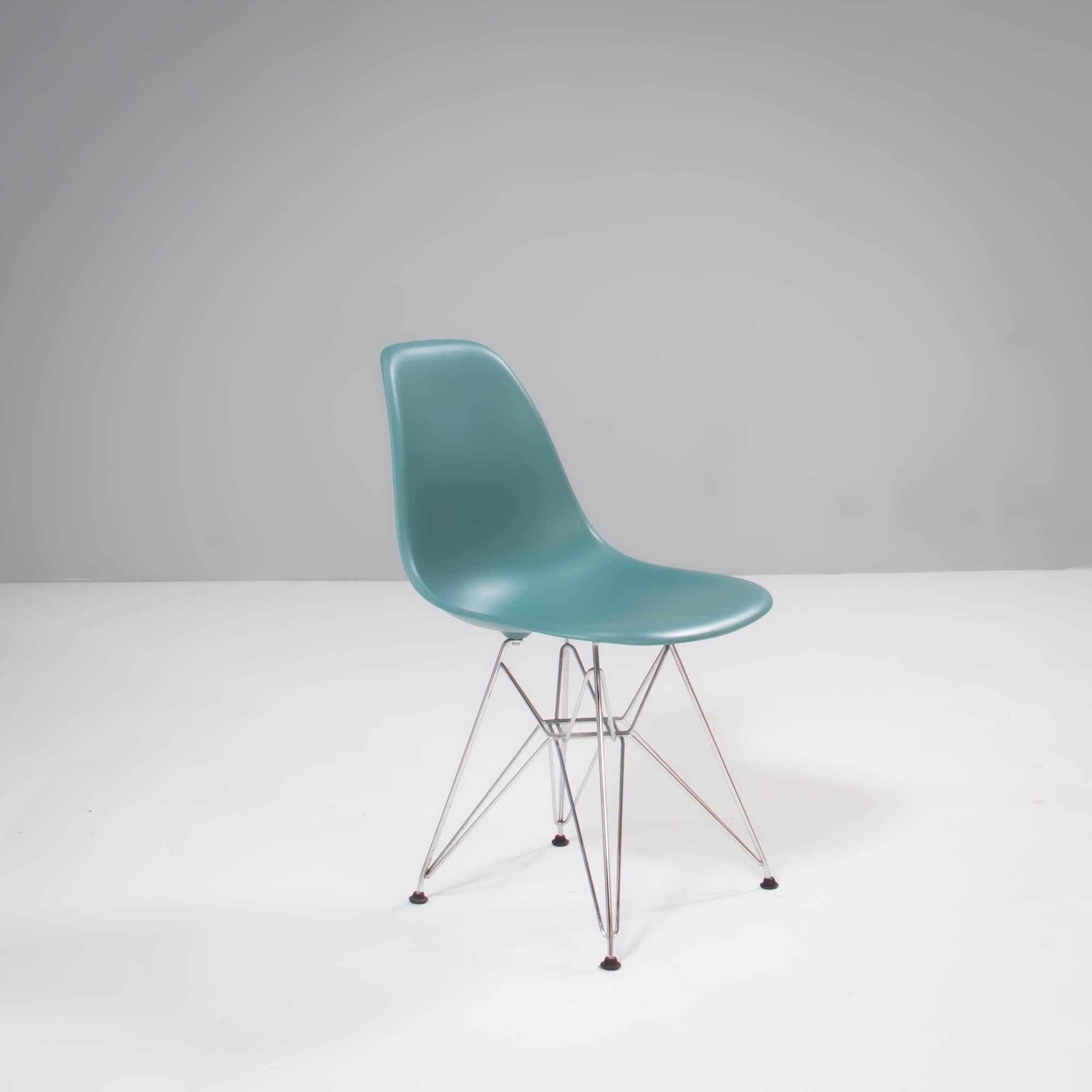 Originally designed in 1950 by Charles & Ray Eames, the DSR chair has since become one of the most recognisable furniture designs of the twentieth-century.

Designed as part of the plastic chair series, the DSR chair features the iconic chrome