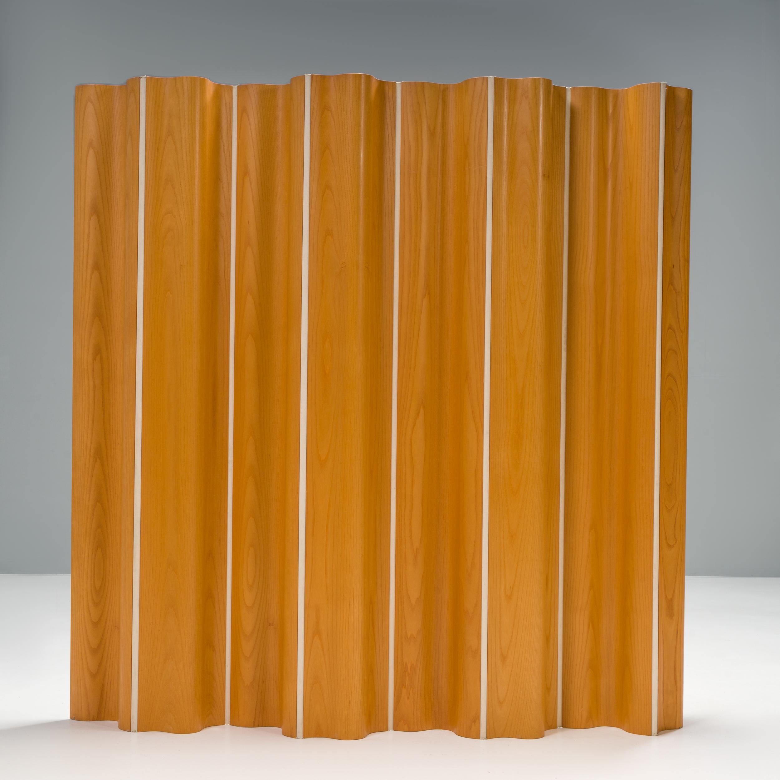 Originally designed by Charles and Ray Eames in 1946, the FSW Folding Screen is an iconic piece of mid-century design.

Released as part of the plywood home furniture collection, the screen is constructed from a number of moulded plywood panels