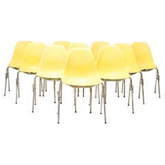 Charles & Ray Eames for Vitra Yellow DSS-N Chairs, Set of 10
