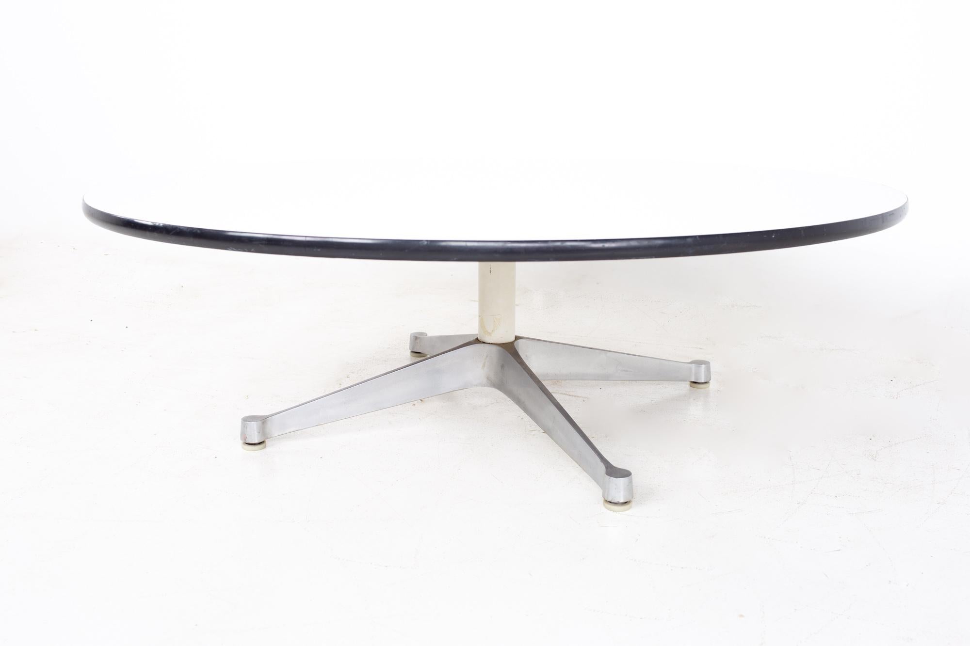 Mid-Century Modern Charles Ray Eames Herman Miller Aluminum Group MCM Round Stainless Coffee Table