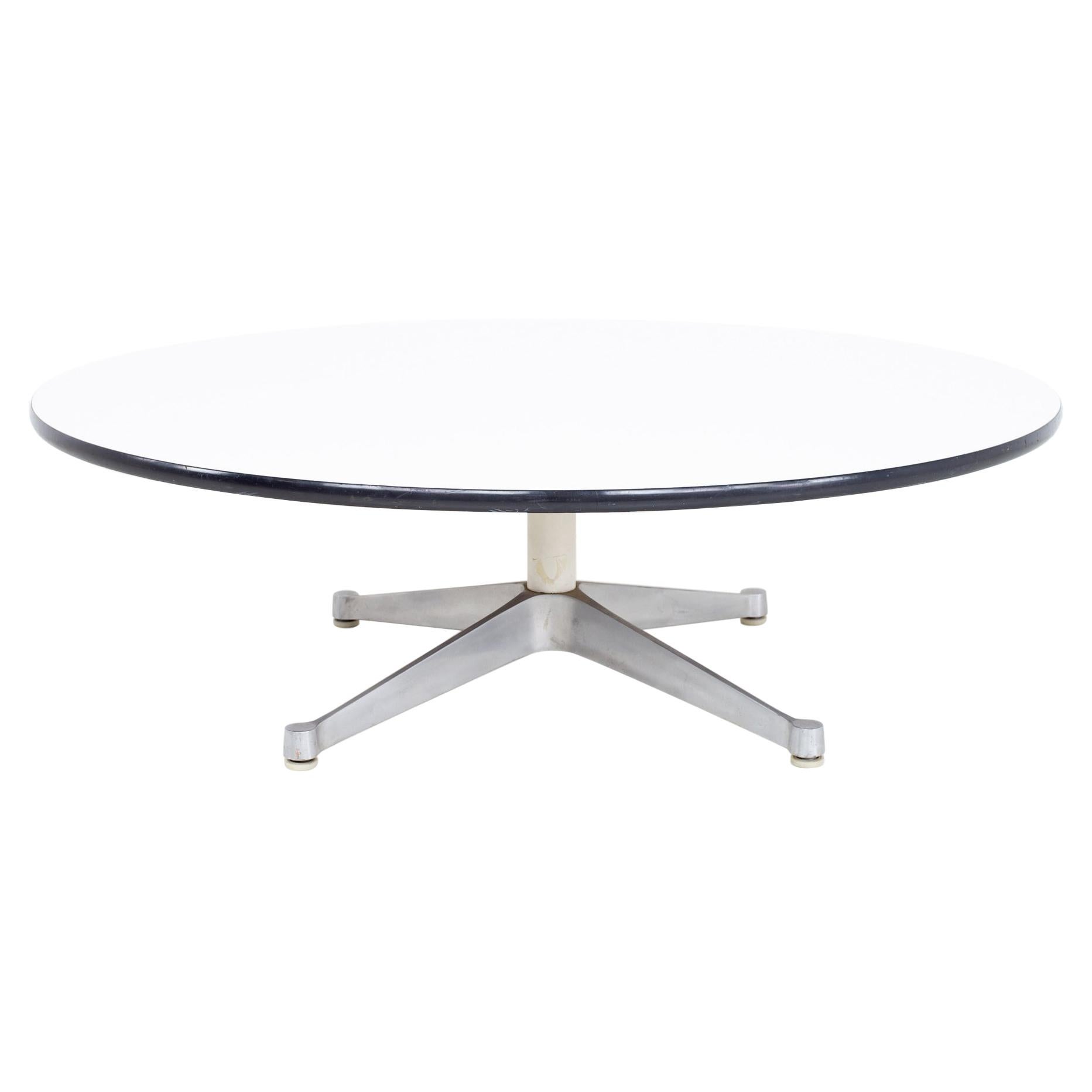 Charles Ray Eames Herman Miller Aluminum Group MCM Round Stainless Coffee Table