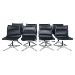 Eames Herman Miller Aluminum Group Swivel Chairs, Set of 8