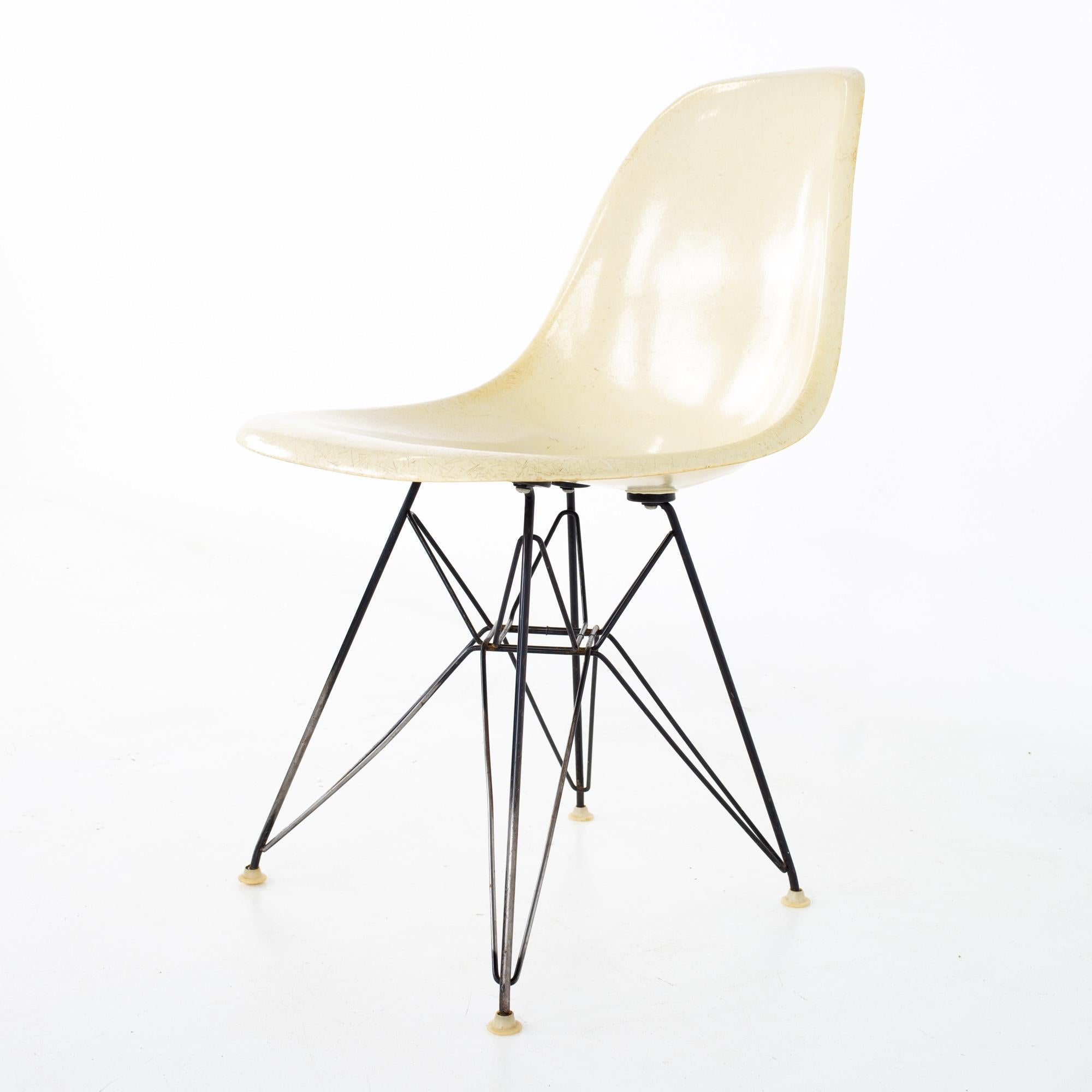 Charles, Ray Eames Herman Miller MCM White Fiberglass Eiffel Base Chairs - Set 6 1