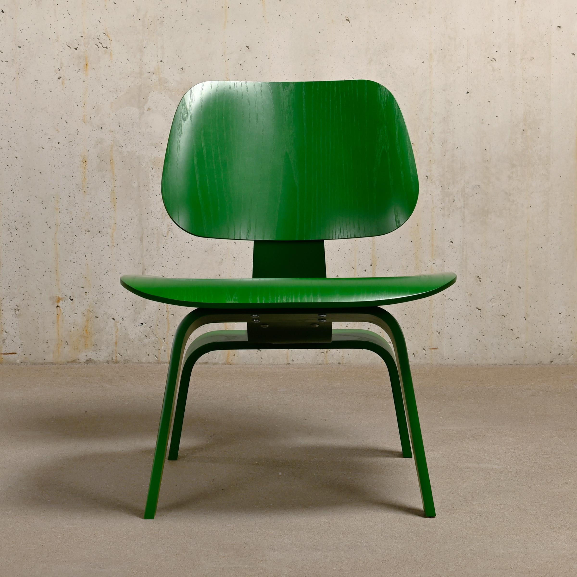 Rubber Charles & Ray Eames LCW Green HAY collection Lounge Chair for Herman Miller