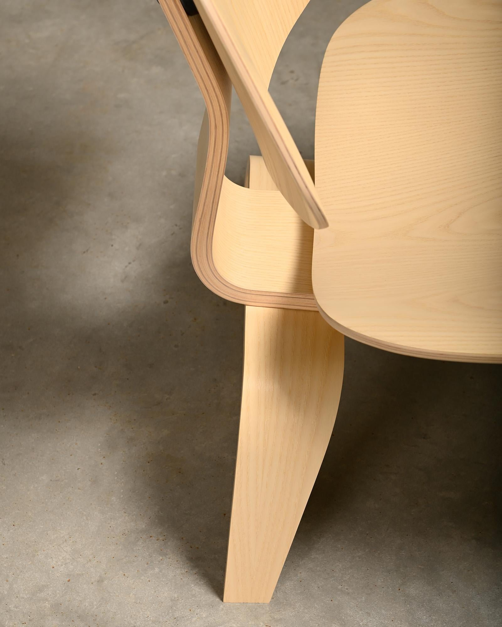 Charles & Ray Eames LCW White Ash Lounge Chair for Herman Miller 6