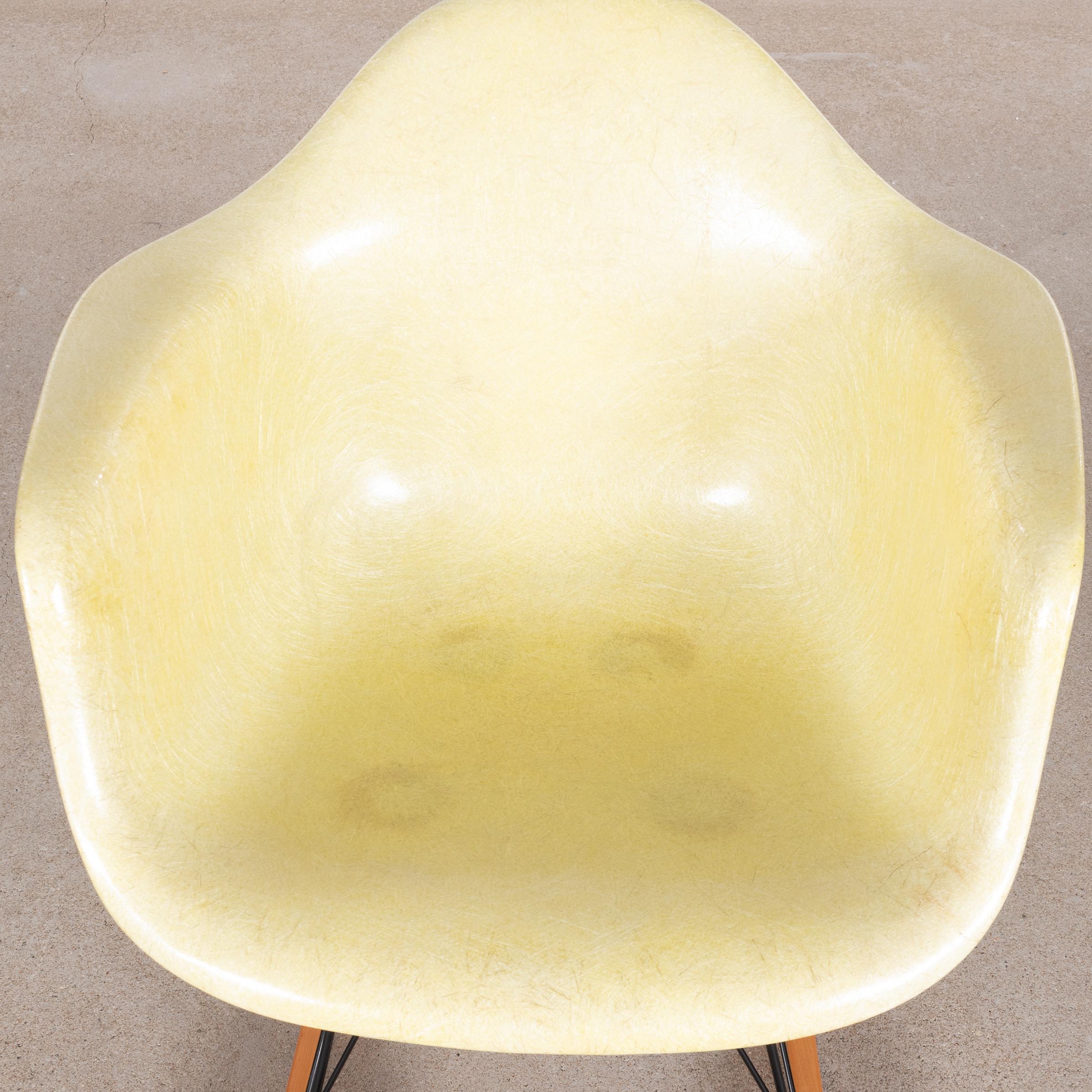 Charles & Ray Eames Lemon Yellow Rar Rocking Armchair by Herman Miller, 1952 2