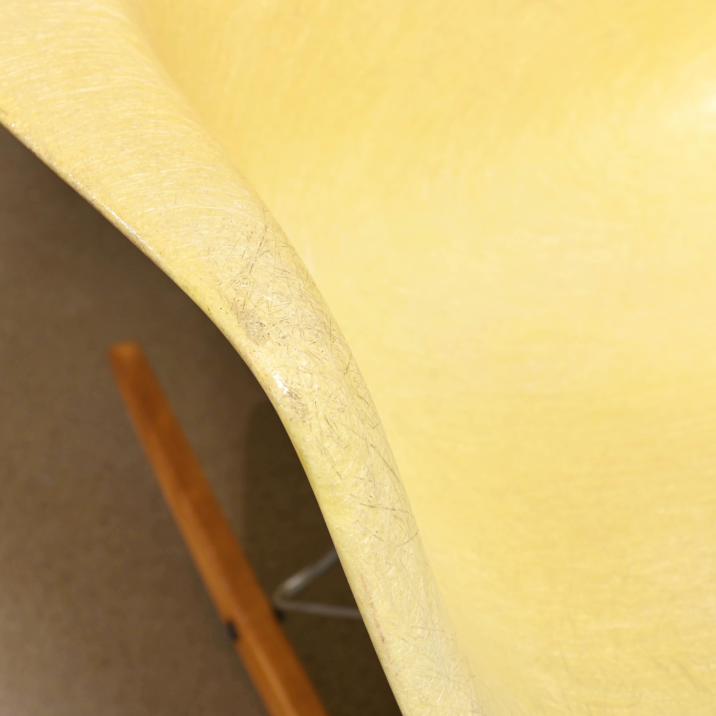 Mid-20th Century Charles & Ray Eames Lemon Yellow RAR Rocking Armchair by Herman Miller