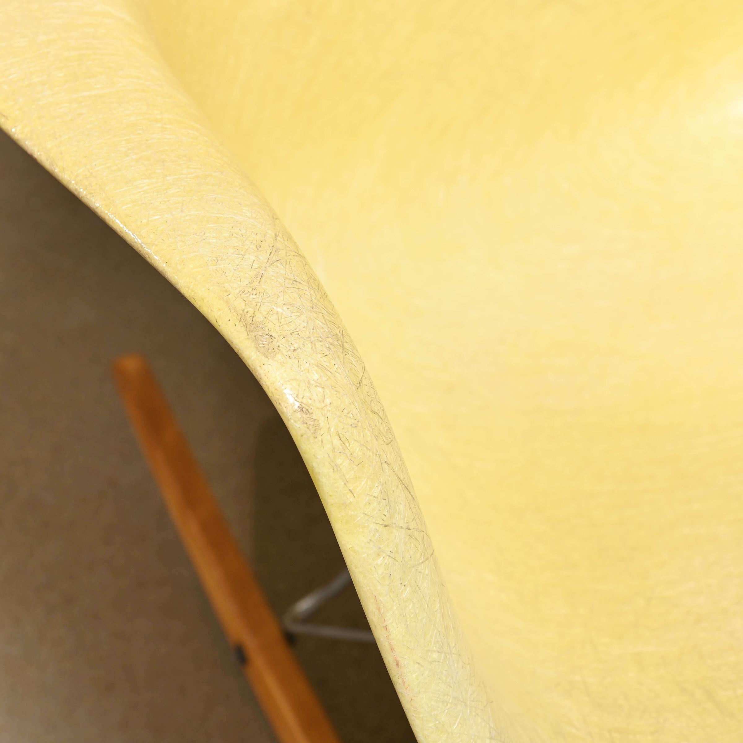 Steel Charles & Ray Eames Lemon Yellow RAR Rocking Armchair by Herman Miller