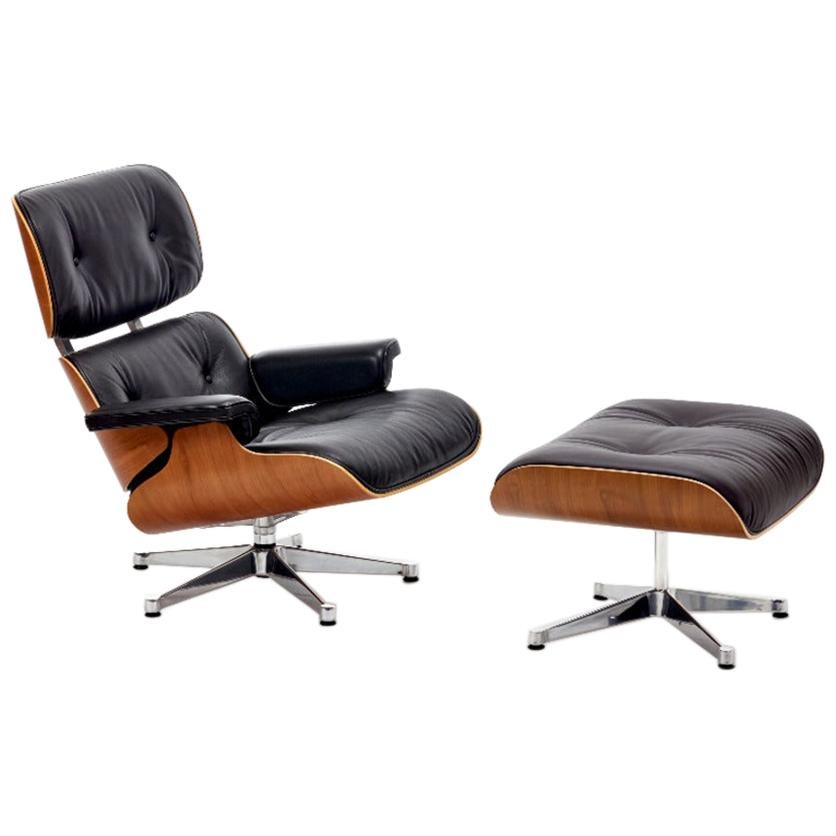 Charles and Ray Eames Lounge Chair 670 and Ottoman 671 for Vitra at 1stDibs