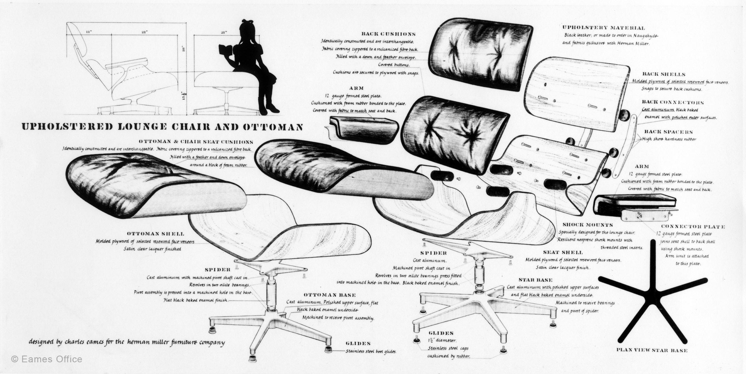 Charles & Ray Eames, Loungesessel und Ottomane '2' im Zustand „Gut“ im Angebot in Napa, CA