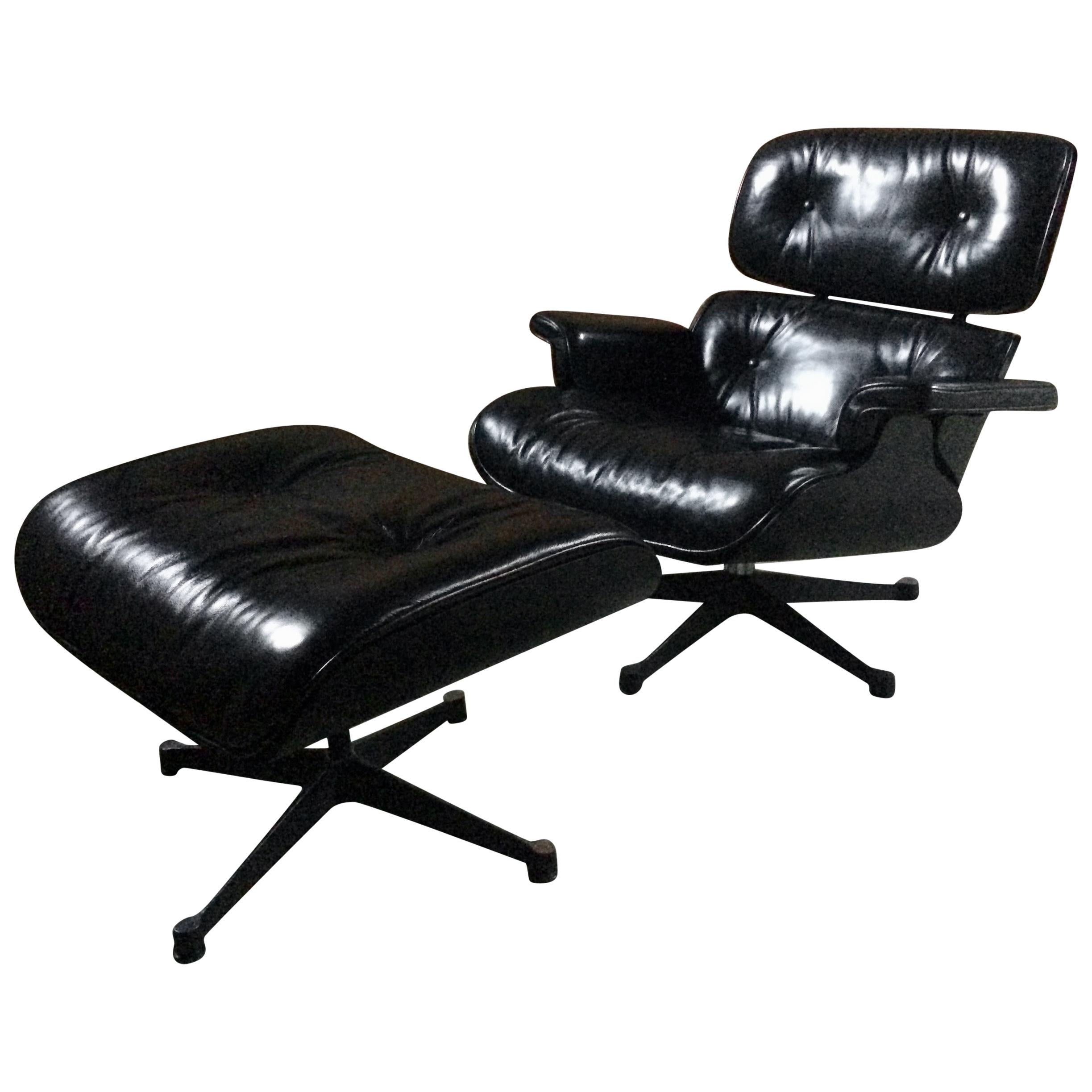 Charles And Ray Eames Lounge Chair Ottoman 670 671 Black Ash Charles And Ray Eames Lounge Chair Ottoman 670 671 Black Ash Leather At 1stdibs