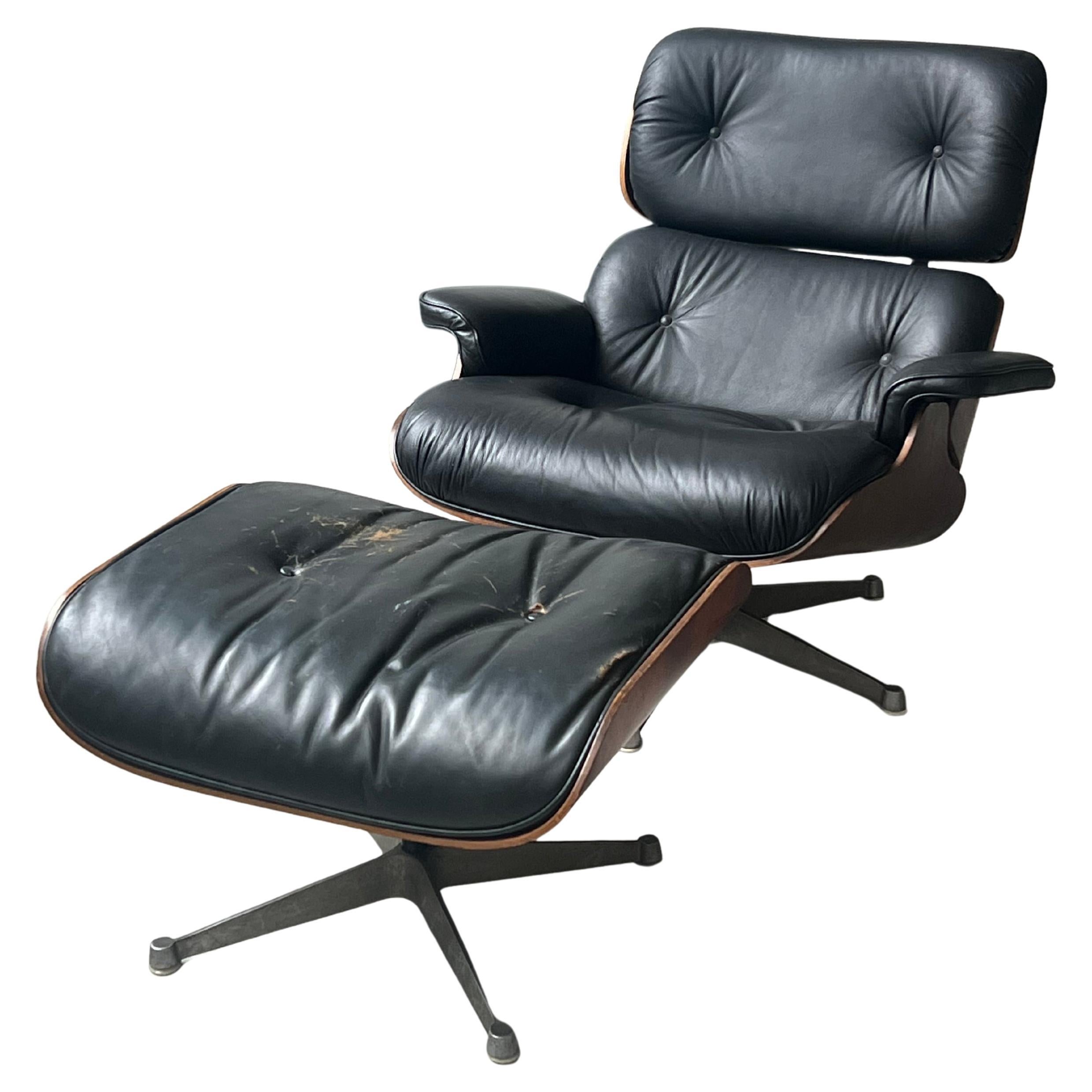 Rare First Series Charles & Ray Eames Lounge Chair and Ottoman by Herman Miller For Sale