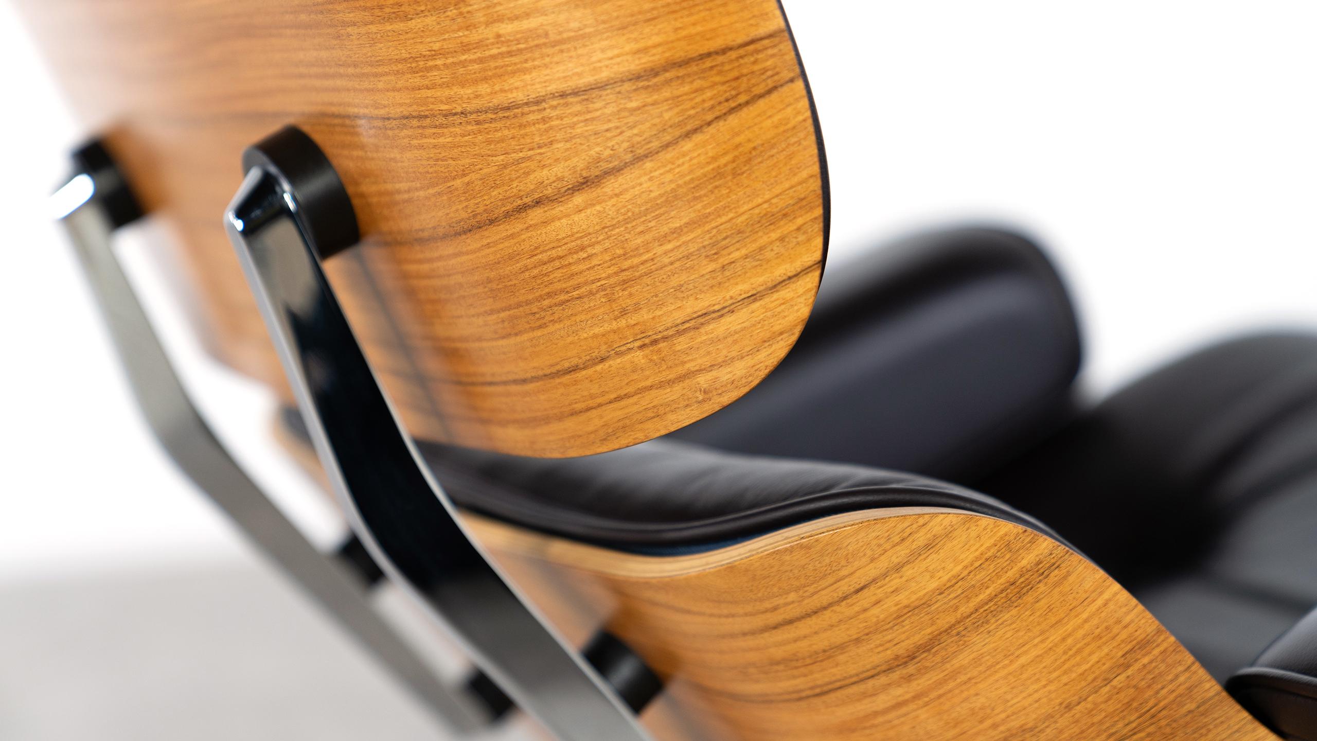 Charles Ray Eames fauteuil de salon ottoman Vitra certifié bois de rose chromé en vente 8
