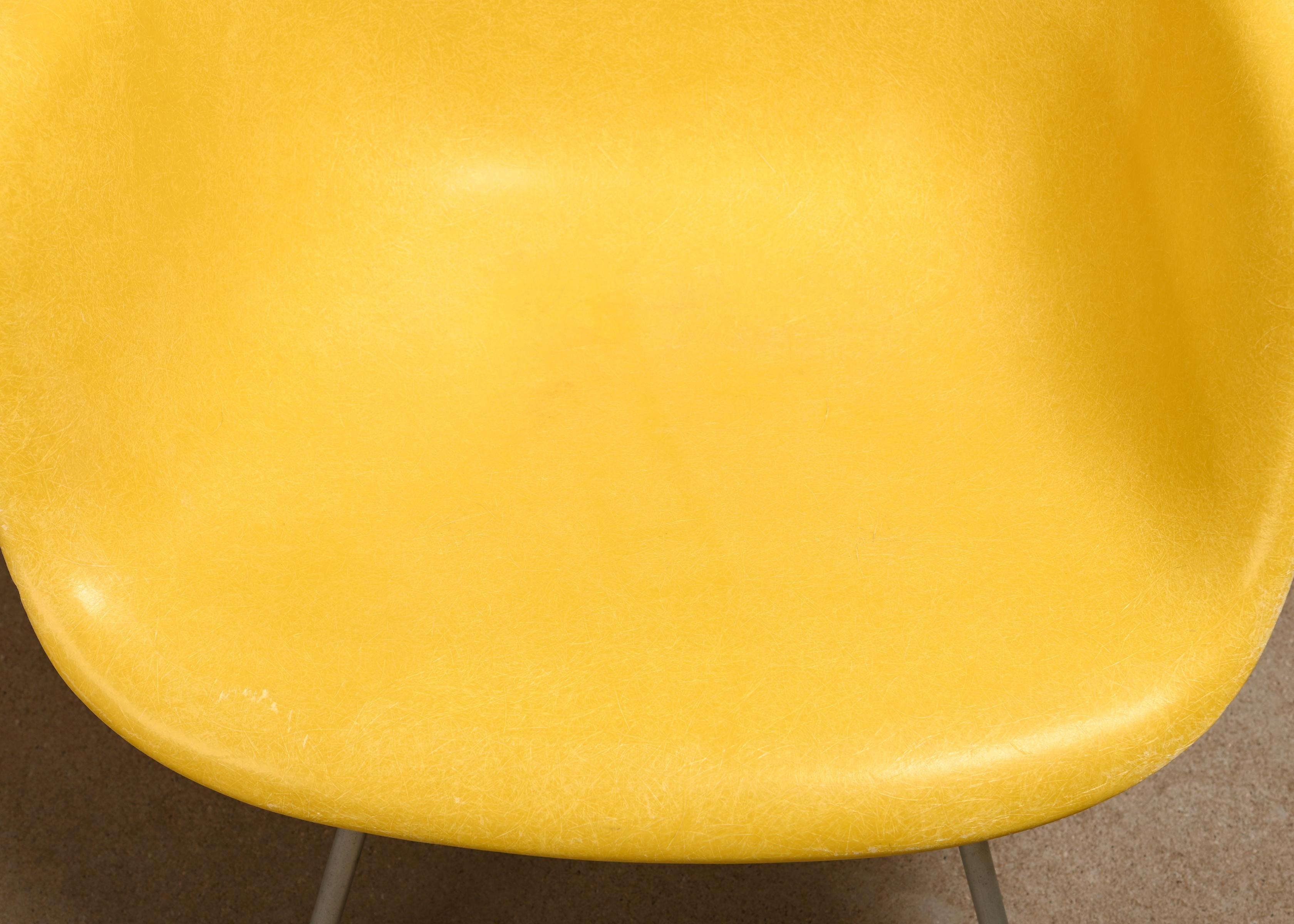 Charles & Ray Eames Max Armchair in Canary Yellow Fiberglass for Herman Miller 4