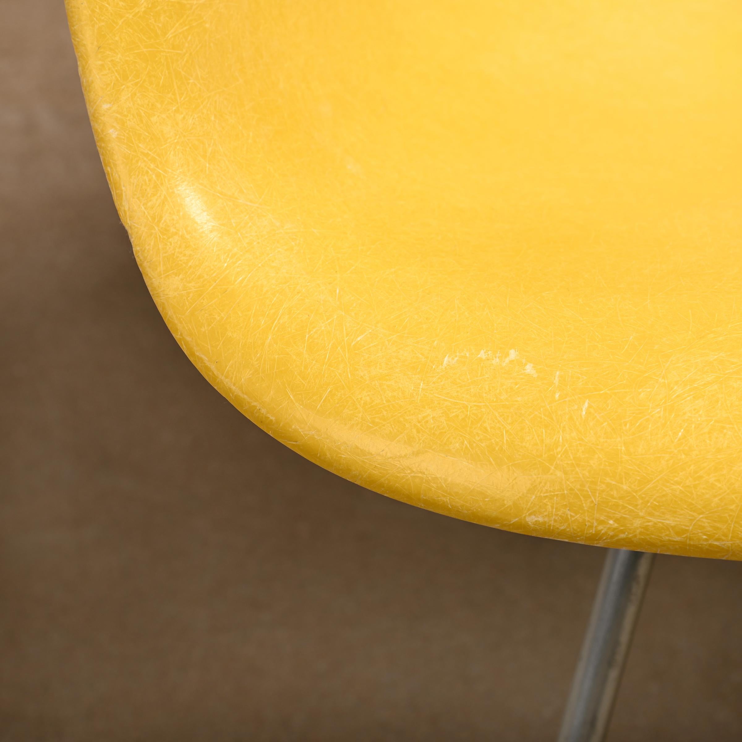 Steel Charles & Ray Eames Max Armchair in Canary Yellow Fiberglass for Herman Miller