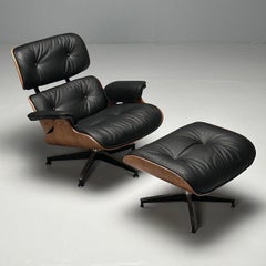 Charles & Ray Eames, Mid-Century Modern, Eames Lounge Chair, cuir noir, bois