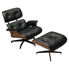 Charles & Ray Eames, Mid-Century Modern, Eames Lounge Chair, cuir noir, bois