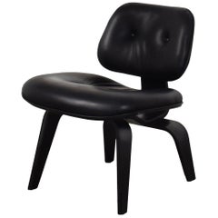 Charles, Ray Eames Molded Plywood Chair, Black Birch and Leather, Herman Miller