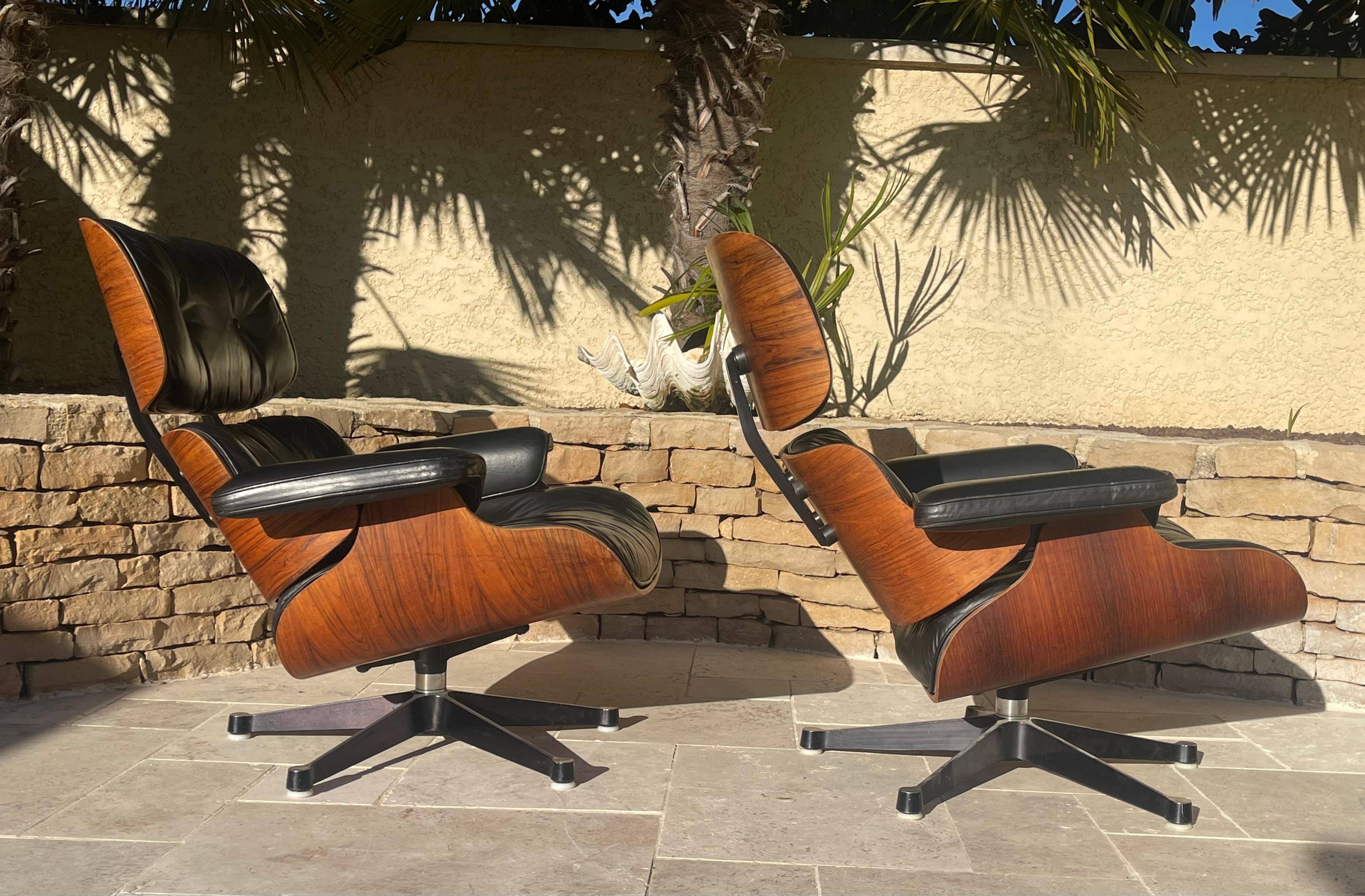Charles and Ray Eames - Pareja de sillones y otomanas en venta 4