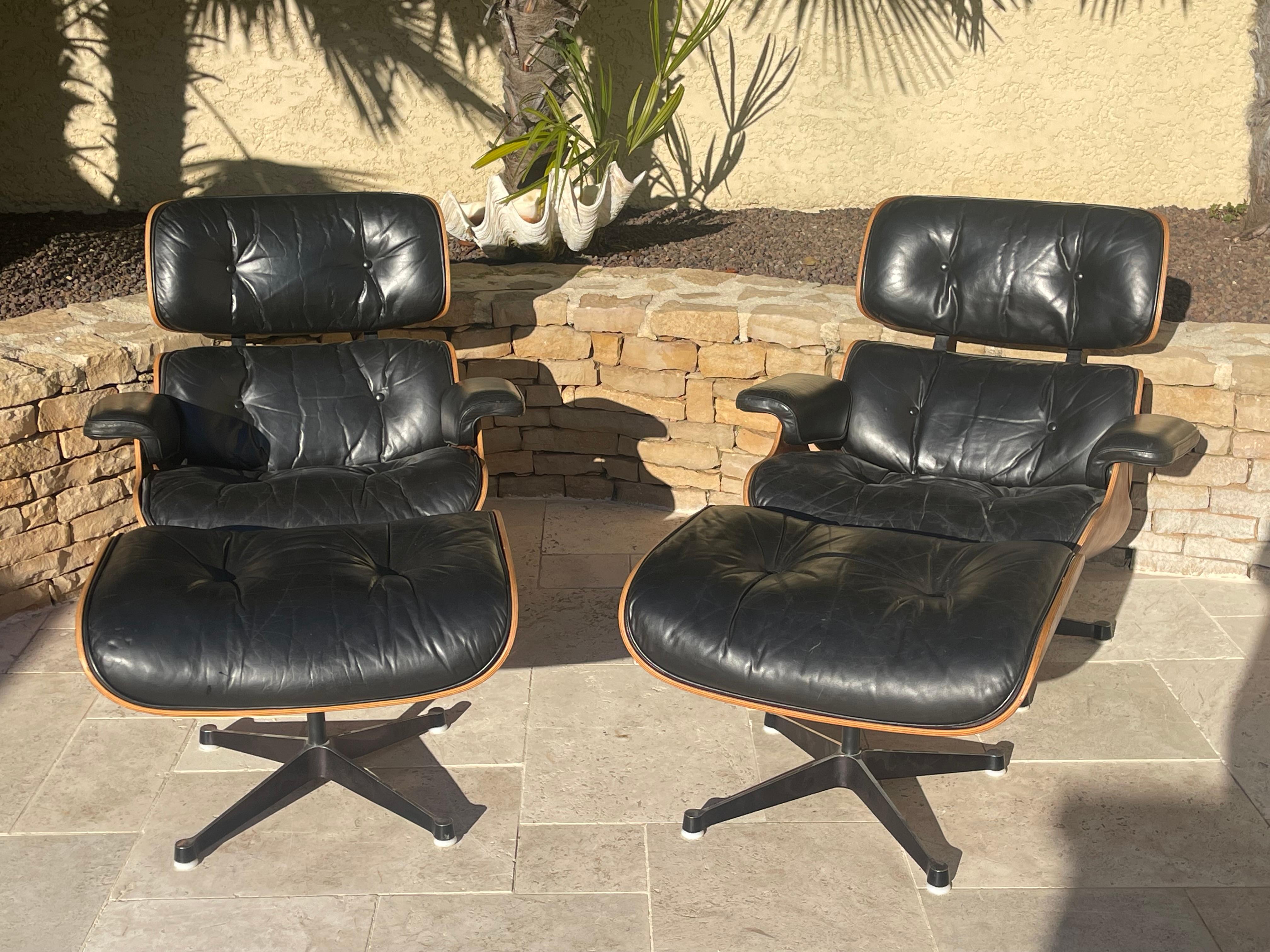Charles and Ray Eames - Pareja de sillones y otomanas en venta 7