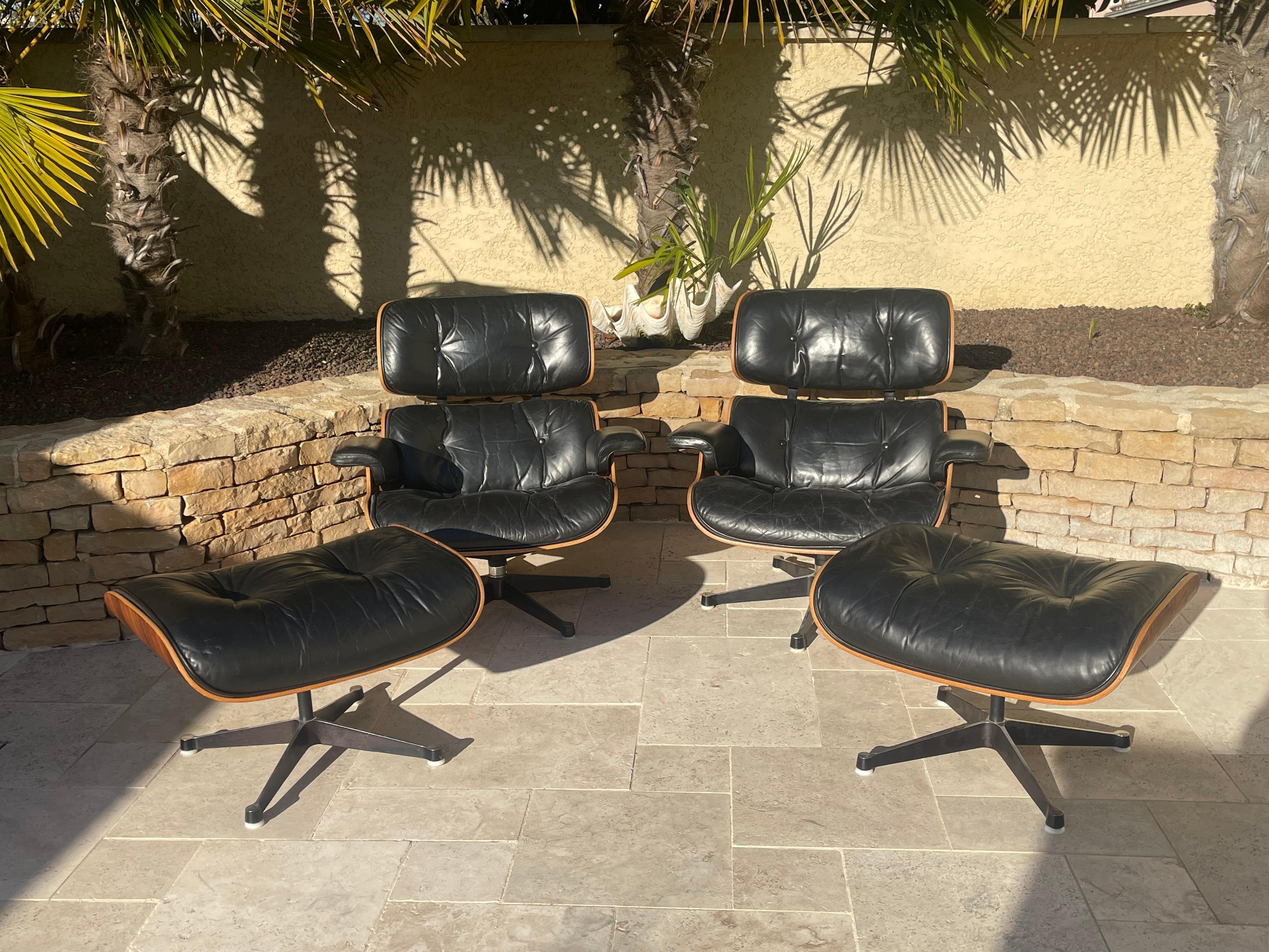 Charles and Ray Eames - Pareja de sillones y otomanas en venta 11