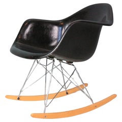 Charles & Ray Eames "Rar" Black Original Rocking Chair, 1977
