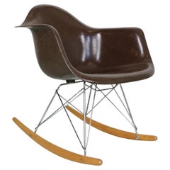 Retro Charles & Ray Eames "Rar" Brown Original Rocking Chair, 1977