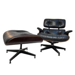 Charles & Ray Eames Rosewood & Black Leather Lounge Chair By Herman Miller