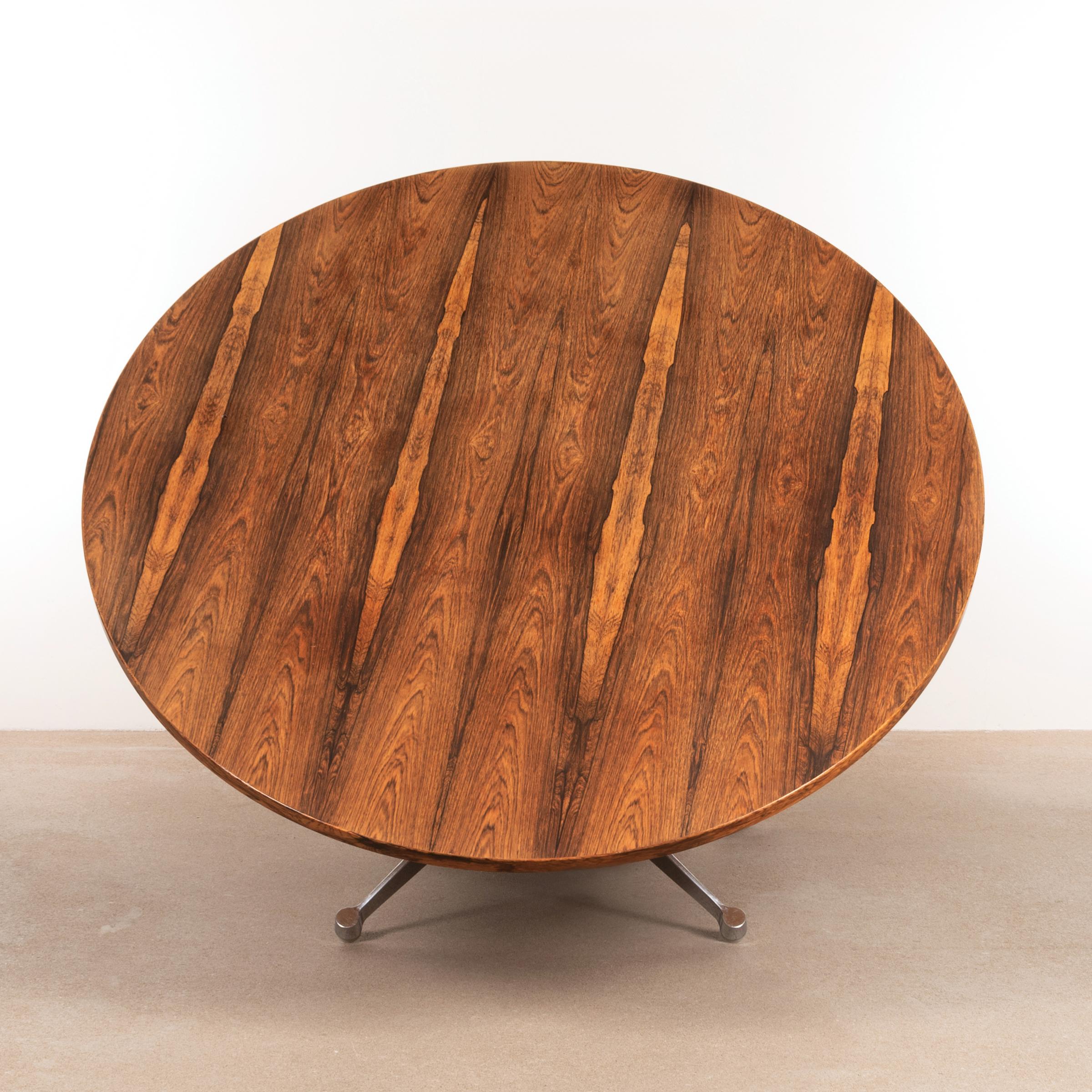 American Charles & Ray Eames Rosewood Dining Table with Contract Base for Herman Miller