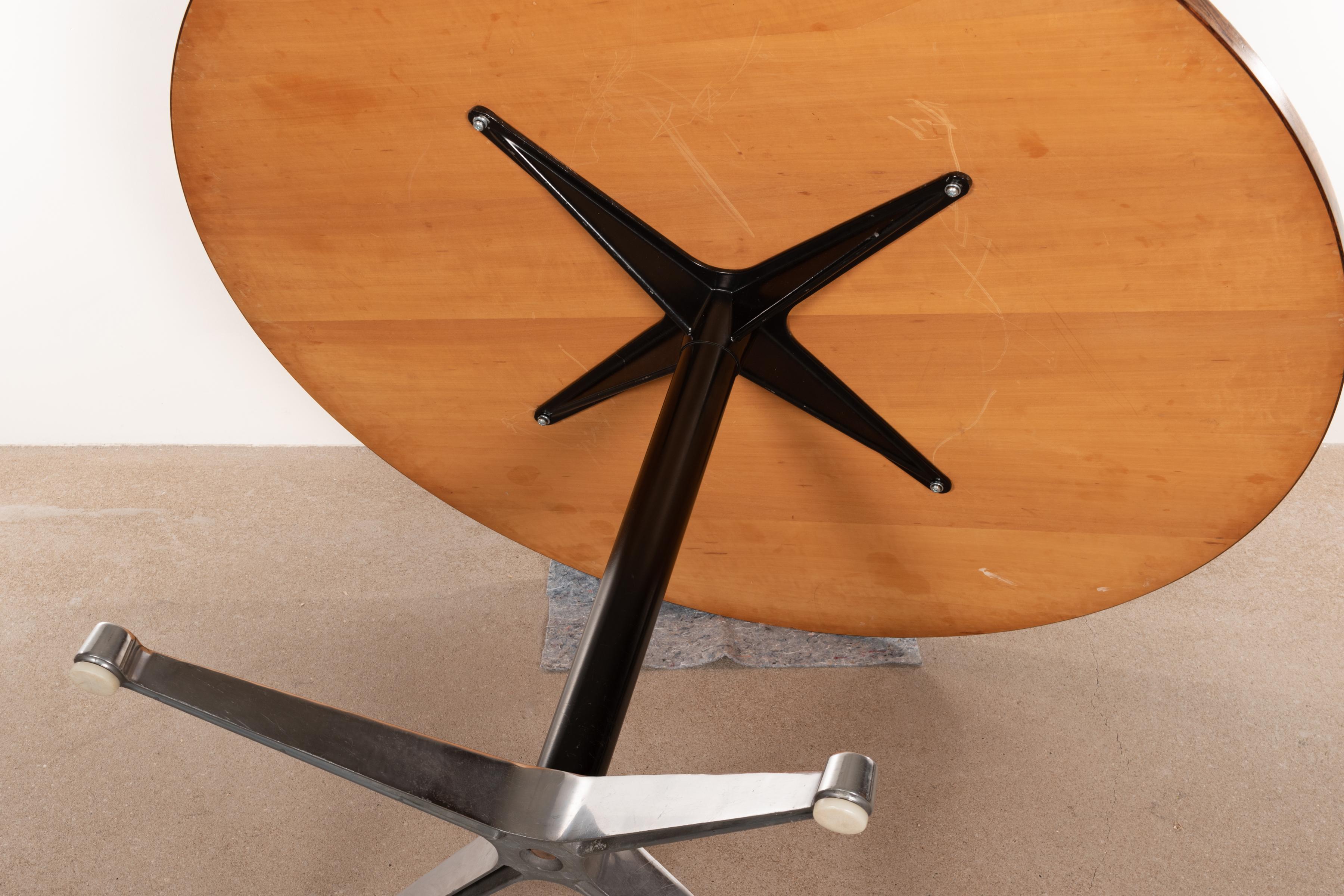 Aluminum Charles & Ray Eames Rosewood Dining Table with Contract Base for Herman Miller