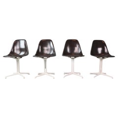Charles & Ray Eames Set of 4 Off Black"La Fonda" Chairs for Herman Miller, 1960